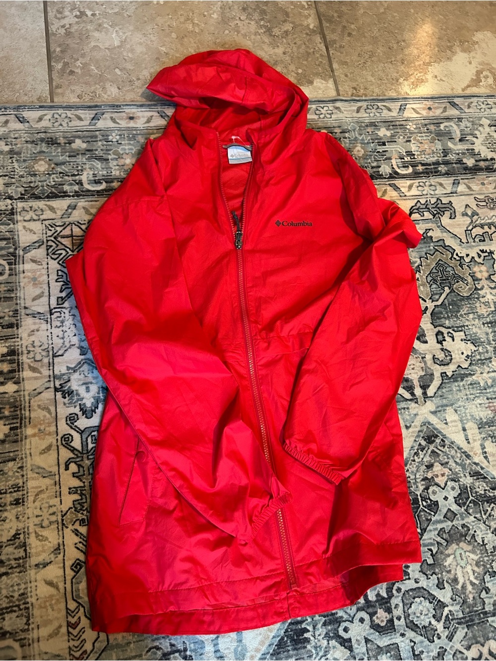 Columbia Bright Red Kids' Hooded Raincoat